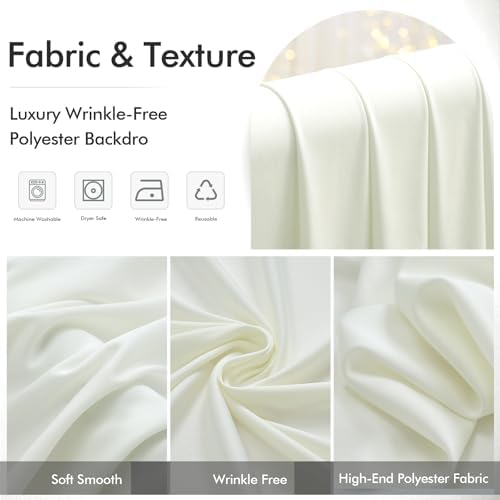 60ftx12ft Ivory Backdrop Curtain for Wedding Party 12 Panels 5×12FT Tall - Image 5