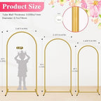 Metal Arch Backdrop Stand, Set of 3 (4/5/6ft) Wedding Arch Stand - Image 2