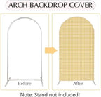 Ginger Yellow Checkered Arch Backdrop Cover 6.6FT Yellow Gingham Stretchy Spandex Arch Stand Cover for Birthday Baby Shower Ceremony Wedding Party Decoration (Only Cover) - Image 6