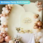 Hemmotop Stretchy Beige Arch Backdrop Cover Set, 7.2ft, 6.6ft, 6ft, 3-Piece - Image 5