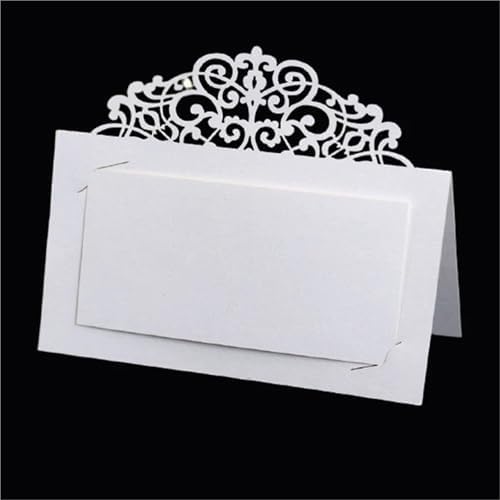 Name Tent Table Cards 200Pcs Vintage Flower Laser Cut Table Name Place Cards Lace Name Message Setting Card Wedding Birthday Party Favor Decoration(Red) - Image 3