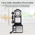 Audio Guest Book Wedding Phone with Vintage Design, Record Customized Audio Message Guest Book for Wedding, Party and Gathering, Black - Image 4