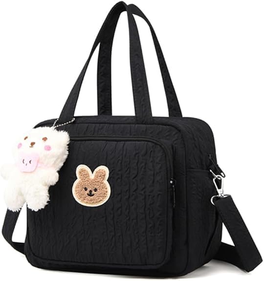 Lushandy Baby Diaper Bag Tote, Mom Bag Cute Crossbody Diaper Bags Baby Travel Bags for Girl Pañaleras Para Bebe (Black, Large) by Lushandy