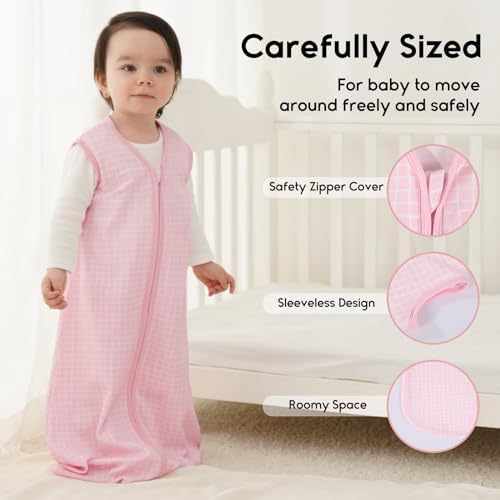 Yoofoss Baby Sleep Sack 18-24 Month 0.5TOG 100% Organic Cotton 2-Way Zipper - Image 3