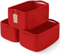 3 Pack Storage Baskets for Organizing, 13.7×9.5×6.3", Red by MaxuniTechLife
