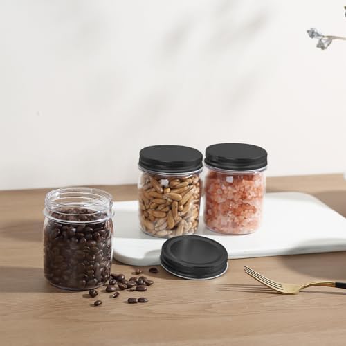 novelinks 8 oz Plastic Mason Jars and Clear Plastic Jars with Lids 8 oz - Image 6