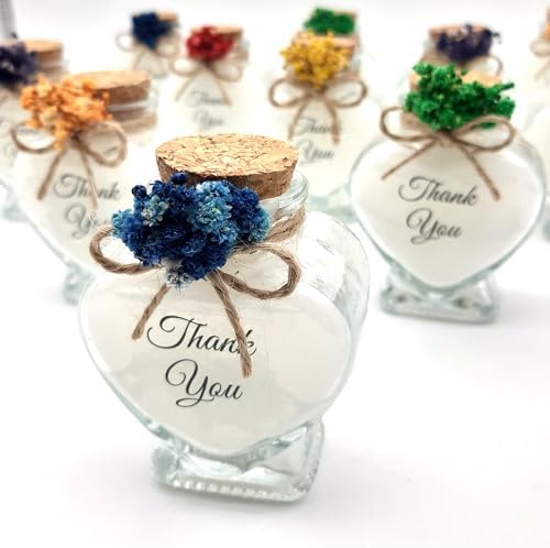 Wedding Candle Favors for Guest, 12 Set of Glass Heart Candles Bridal Shower Gifts for Guest Bulk, - Image 5