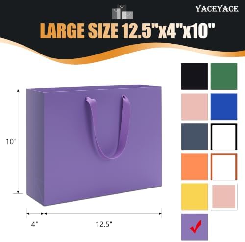 YACEYACE Purple Gift Bags Bulk, 20 Pack Purple Gift Bags with Handles - Image 2