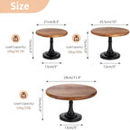 NUPTIO Wooden Cake Stand Set, Round Dessert Display Holder, 3 Pcs - Image 3
