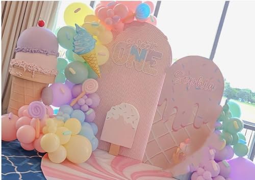 Arch Backdrop Cover Ice Cream Sprinkles Girls Birthday Party Decorations Arch Frame Fabric Cover Sweet ONE Candy Pink Baby Shower Baptism Parties (6x2.6ft Cover,Sweet one) - Image 5
