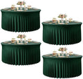 Dark Green Round Spandex Tablecloths, 5FT/60In Stretchy Table Cloth with Skirt, 4 Pack Washable Fitted Tablecloth, Circle Wrinkle Free Table Cover for Party Dining Banquet Events by Torrowsrort