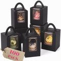 Bakepacker Auto Pop-up Cupcake Boxes, Black, 3.6"X3.6"X4.3", 100 Count by Bakepacker