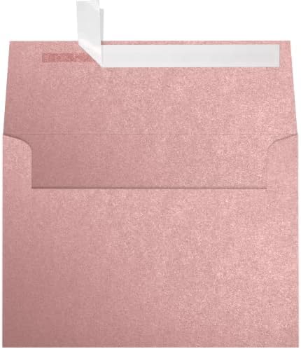 LUXPaper A7 Invitation Envelopes | Peel & Press | 5 1/4" x 7 1/4" | Misty Rose Metallic - Sirio Pearl | 84lb. Text | 500 Qty by Envelopes.com