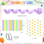 Pastel Paper Chain Strips and Star Garland Streamers Party Decorations Set - Image 3