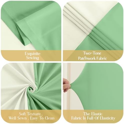 Sage Green Beige Arch Backdrop Cover 6FT 5FT 4FT Wedding Arch Covers Set of 3 Spandex Fitted Fabric Backdrops Double-Color Arch Covers Stretchy Backdrop for Party Baby Shower Birthday Decoration - Image 5