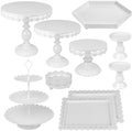 ZOOFOX Set of 10 Metal Cake Stands, Cupcake Holder Fruits Dessert Snack Plate Decor Serving Platter for Baby Shower, Wedding, Birthday Party or Christmas (White) by zoofox