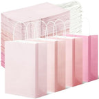 Tenceur 100 Pcs Pink Gradient Gift Paper Kraft Bags with Handle Party Favor by Tenceur