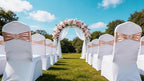 Spandex Rose Gold Chair Sashes 100 Pack Wedding Chair Bows Bands Buckles - Image 5