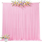 50ft x 10ft Pink Backdrop Curtains, Baby Pink Drapes for Backdrop Fabric - Image 7