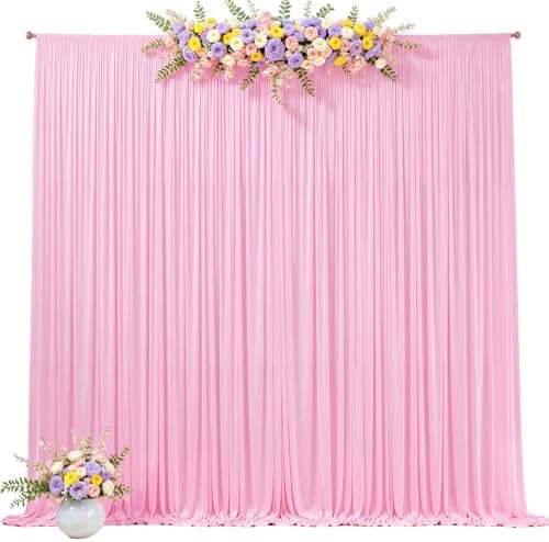 40ft x 10ft Pink Backdrop Curtains, Baby Pink Drapes for Backdrop Fabric - Image 7
