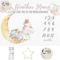 Custom Name Baby Milestone Blanket - Baby Milestone Monthly Blanket with Double Sided for Boy Girl Baby Photography Props - Pink Elephant Print Gifts for Kids Infant (FixedSize) by Dyoart