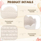 4 Pack Small Woven Baskets with Gift Bags, Ribbons, Wrap Tissue Papers Gift Baskets Empty to Fill for Baby Shower Wedding Christmas Day, Decorative Storage Cubes for Toys(Beige) - Image 3