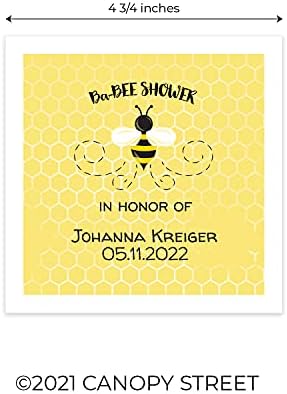 Baby Bee Personalized Baby Shower Beverage Napkins / 100 Custom Cocktail Napkins/Adorable Honey Bee Napkin Design/Surprise Baby Shower Party Supplies - Image 5