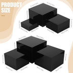 Geelin 6 Pcs Acrylic Risers Cube Stands, Black, 3 to 8 Inch, Square - Image 3