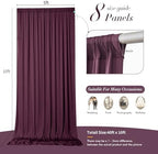 40 ft x 10 ft Wrinkle Free Maroon Backdrop Curtain for Parties, Polyester Burgundy Photo Backdrop Drapes 8 Panels 5x10ft for Baby Shower Wedding Birthday Party Engagement Ceremony Decoration - Image 5