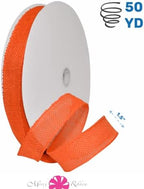 Morex Natural Burlap Wired Ribbon for Decorations, Holidays, Parties, Home and Outdoor Decor, 1.5" x 50 Yd, Orange - Image 2