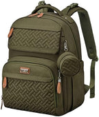 BabbleRoo Diaper Bag Backpack - Travel Large Baby Diaper Bag with Changing pad, Waterproof Baby Bags for Mom & Dad, Unisex Bags with Pacifier Case, Luggage Strap & Stroller Clips– Army Green by BabbleRoo