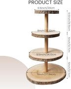 Haploon 4 Tier Wooden Cupcake Stand Paulownia Wood Dessert Display Tower - Image 3