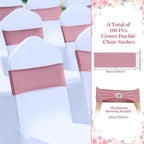 VitalCozy 100 Pcs Spandex Chair Sashes with Crown Buckle,Dusty Pink - Image 2