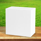 Fowecelt White Wooden Wedding Card Box, Large DIY Card Gift Box for Wedding Reception, Graduation Party, Bridal Shower, Keepsake Party Favor, Cosmetic Home Decor (10 x10 x 5.5 Inch) by Fowecelt