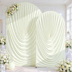 Ivory Wedding Arch Backdrop Cover 7.2ft and 6ft Draped Arch Covers Stretchy Backdrop Spandex Balloon Arch Covers for Bridal Shower Baby Shower Engagement Photography Birthday Party Decorations by Tao-GePartyDecorations