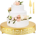 Wenqik 16 Inch Gold Cake Stand Set Metal Round Cupcake Dessert Stand by Wenqik