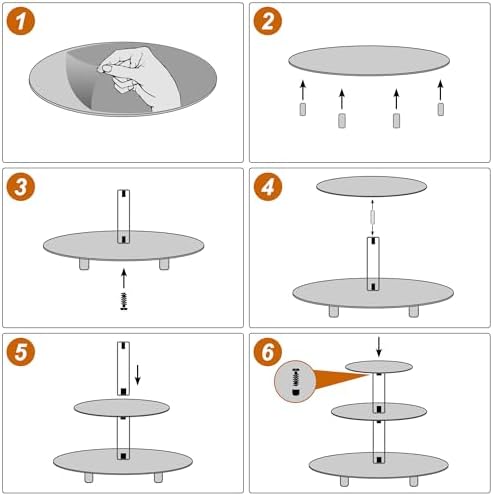 3 Tier Acrylic Cupcake Tower, 10" 12" 14" Round Trays - Image 5