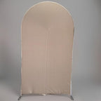 HUAYI Light Tan Ripples Pattern Arch Backdrop Cover for Birthday Party Wedding Baby Shower Decorations Chiara Backdrops Arched Wall Frame Stands Covers Props GP-454 3ft * 6.5ft - Image 2