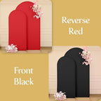7.2FT & 6FT Arch Backdrop Cover, Black & Red Wedding Arch Covers, Spandex Arch Covers Stretchy Backdrop for Bridal Shower Baby Shower Birthday Decoration - Image 4