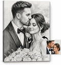 callie Custom Wedding Sketch Portrait Canvas from Photo, Personalized Canvas Picture Poster Wall Art Decor, Customized Gifts for Newlywed Couple, Bride, Groom by callie