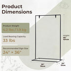 Wedding Welcome Sign Stand, 50" Standard Height - Black Metal Sign Holder with 6 Leather Straps, Easel Stand for Seating Charts & Event Décor - Image 2