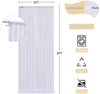 50 ft x 8 ft White Backdrop Curtain Draps for Wedding Parties, 10 Panels 5 ft x 8 ft Wrinkle Free Polyester Photo Drapes for Birthday Party Baby Shower Backdrop Stand - Image 5