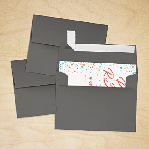 LUXPaper A2 Invitation Envelopes | Peel & Press | 4 3/8" x 5 3/4" | Smoke Gray | 80lb. Text | 250 Qty - Image 7