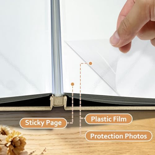 Large Photo Album Self Adhesive Scrapbook Album for 4x6 5x7 8x10 Pictures DIY Photo Book for Wedding, Anniversary, Christmas, Baby Shower, Ideal for Preserving Precious Moments - Image 5
