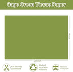JarThenaAMCS 600 Sheets Sage Green Tissue Paper Green Gift Wrapping Paper Solid Color Decorative Art Tissue for DIY Crafts Birthday Baby Shower Party Home Decor, 14 x 20 Inch - Image 2