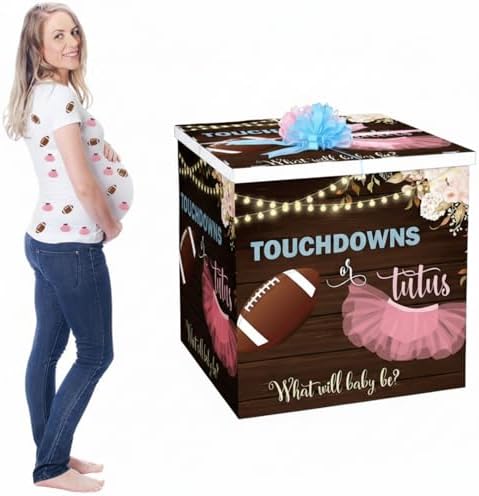 AmazingSpark 28in Giant Gender Reveal Gift Box Kit, Touchdown or Tutus by Unknown