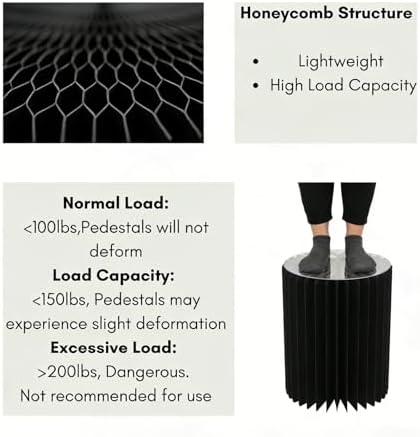 Cylinder Stands for Party, Shape&Use 3PCS Roman Column Black Pedestal Display Stands, Foldable Cardboard Columns for Wedding, Birthday, Anniversary Decor, 11.8in Dia. (23.6/31.5/39.4in H) with Storage Bag - Image 4