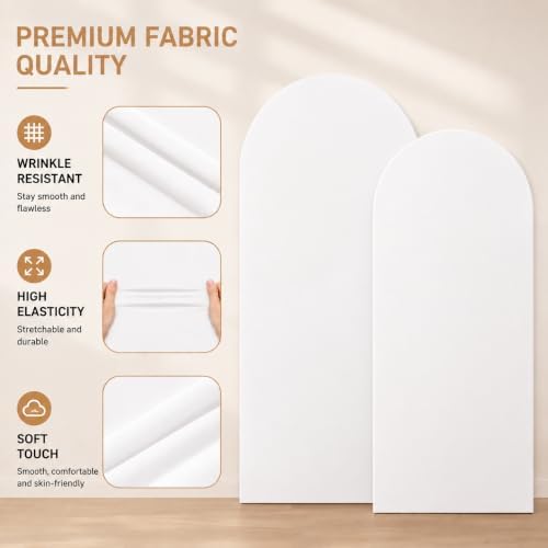 White Arch Cover 7.2 and 6ft Spandex Wedding Arch Backdrop Cover Set of 2 - Image 6
