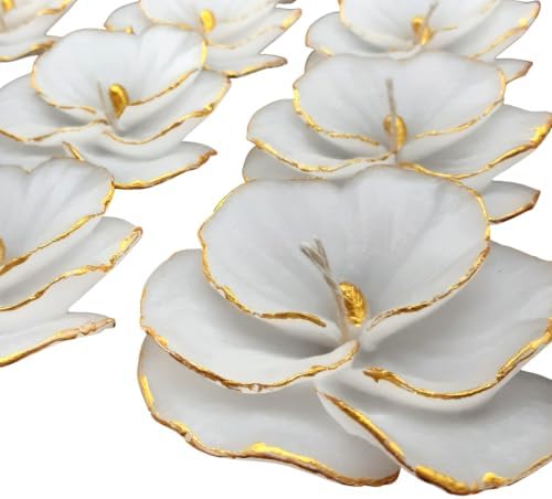 Giftsupstore Wedding Favors Guests Bulk- 100 Set Elegant Silver Design Orchid Candle -Custom Bridal Shower Gifts, Baby Shower & Personalized Bachelorette Party Candle Favor – Decorative Floral Candles by GiftUp