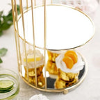 Efavormart 22" - 3 Tier Crystal Mirror Top Gold Metal Bird Cage Cupcake Cake Stand, Dessert Display for Wedding, Party, Birthday, Baby Shower Celebrations, Home Decorations - Image 6